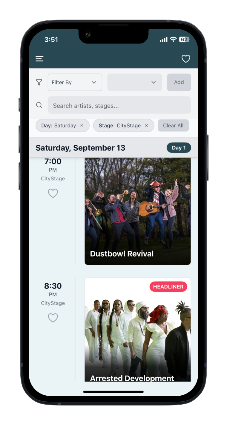 Artist details page